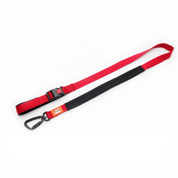 Canny Connect Lead in red for medium to large dogs. With lockable buckle on handle and locking carabiner clip.